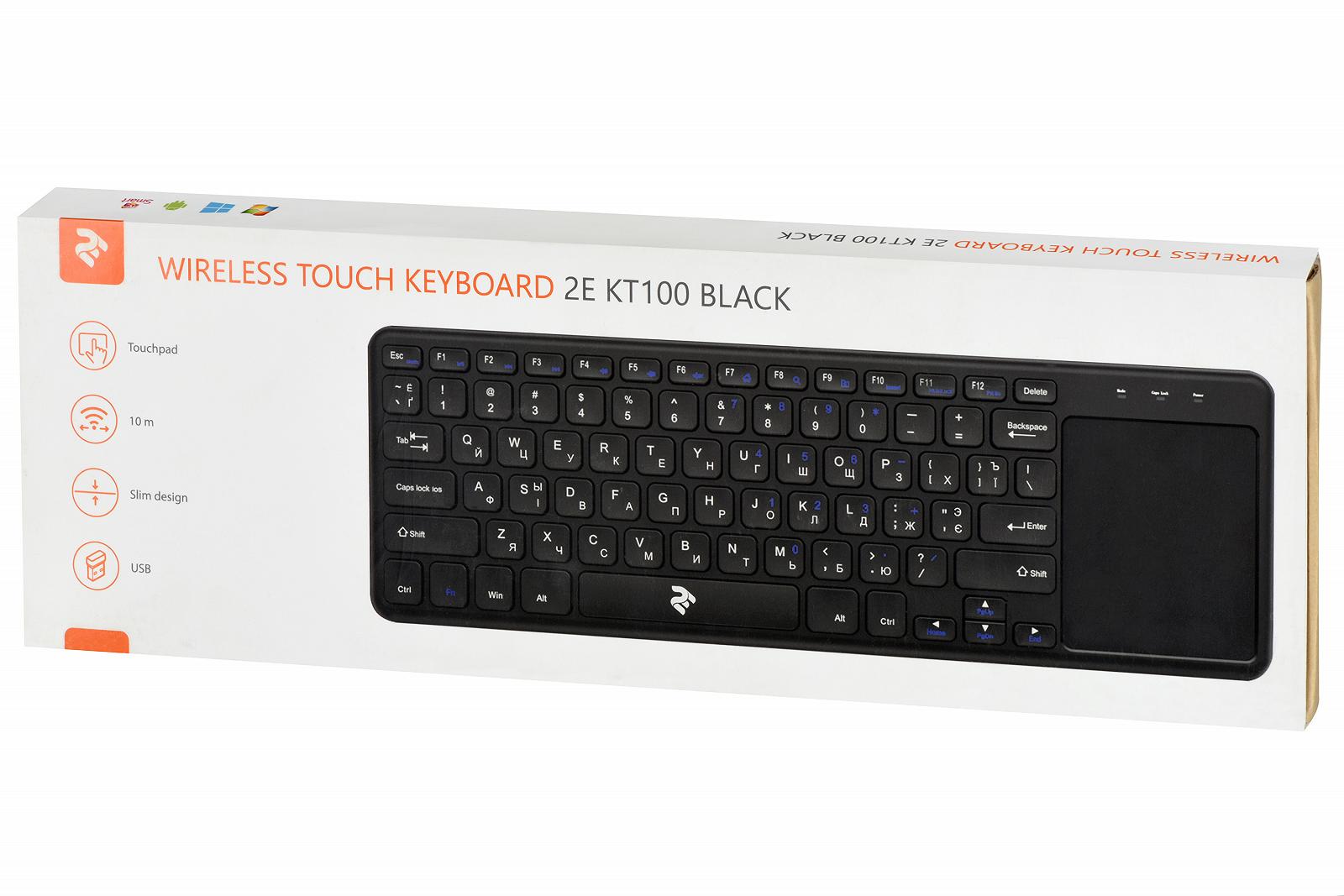 Клавіатура 2E KT100 WL Black (2E-KT100WB), фото №8
