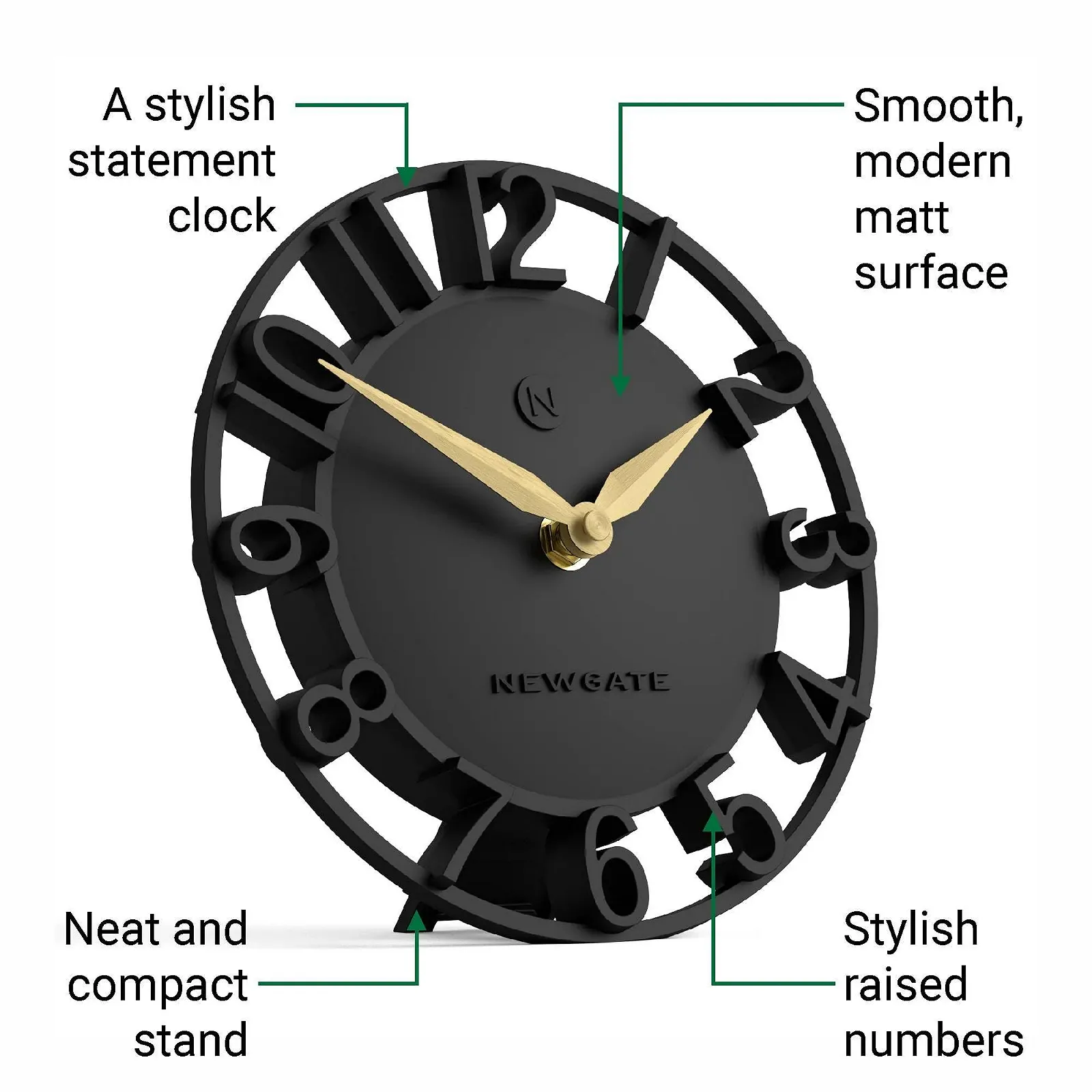 Настольные часы NEWGATE Timewarp, круглые скелетовидные, черные, фото №6 Настольные часы NEWGATE Timewarp, круглые скелетовидные, черные, фото №6
