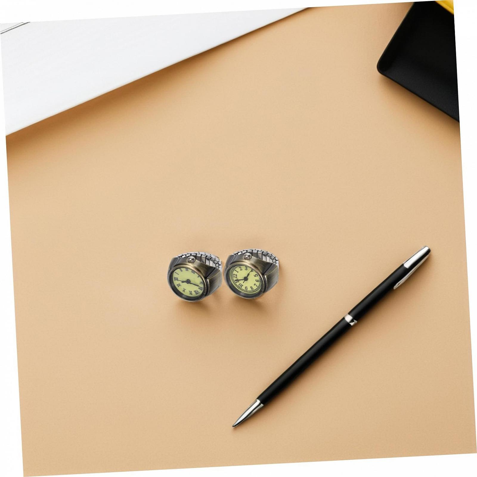 Кольцо-часы Healvian Винтажный Эластичный Браслет Аналоговый Кварцевый для женщин и мужчин (2 шт.), фото №5