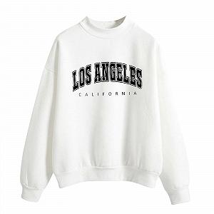 Женский Свитшот Los Angeles Tрендовый Кофта Колледж Осень Круглый вырез Los Angeles Принт Мультяшный Графика Аниме Зимний Осенний Свободный California Длинный рукав Y2K - Фото 1