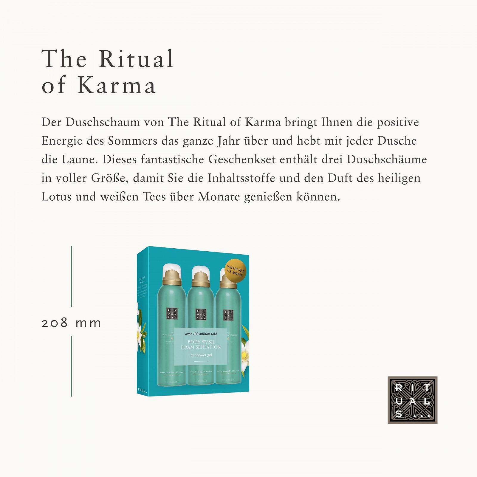 Пінистий гель для душу RITUALS The Ritual of Karma зволожувальний охолоджувальний 3 x 200 мл, фото №3