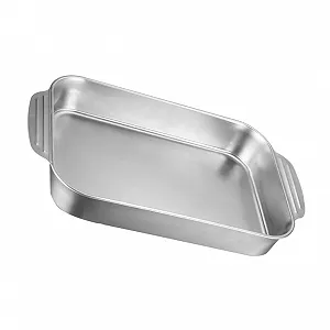 Таця для запікання риби Sosoport з нержавіючої сталі з подвійними ручками 4,1 л універсальна прямокутна - Фото 1