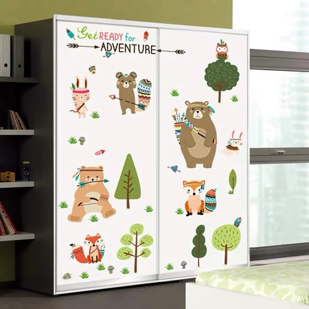 Наклейки на стіну WandSticker4U Індіанський набір Лісові тварини Зелений, фото №5 Наклейки на стіну WandSticker4U Індіанський набір Лісові тварини Зелений, фото №5