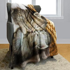 Одеяло YISUMEI Фланелевое Мягкое Флисовое Одеяло для Кровати 75 x 100 см Пара Милых Котов synthetic.ua - Фото 1