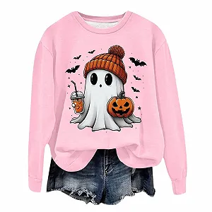 Трендовый Хэллоуинский пуловер для женщин Halloween, Hexen-Top Gothic Langarm Halloween gruselige Grafik Rundhalsausschnitt Y2K Anime 2025 осень мягкие Sweatshirts - Фото 1