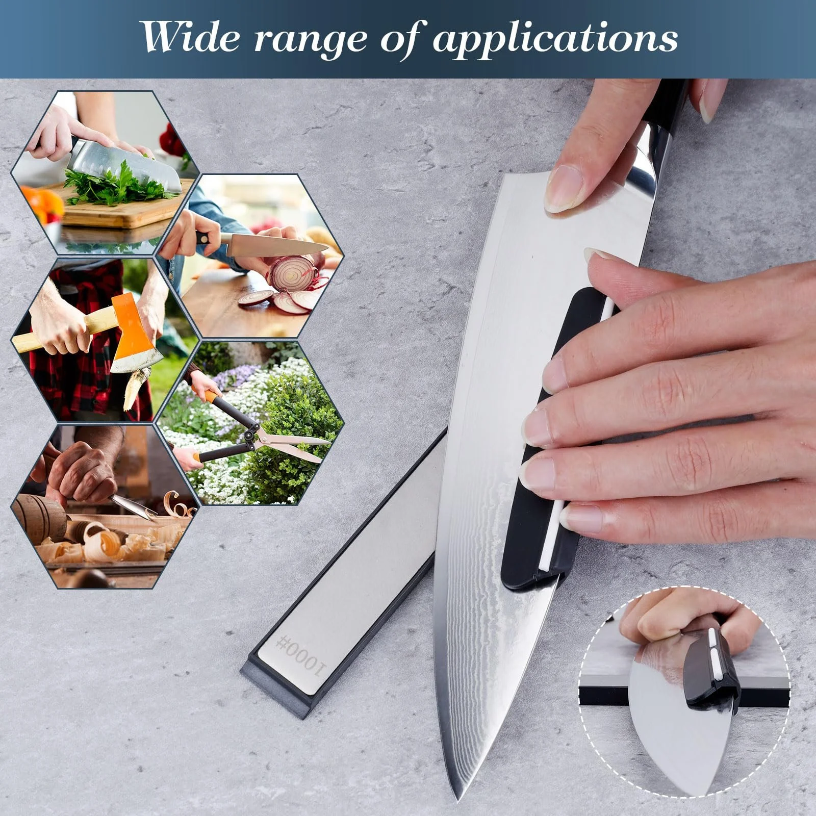 Набір алмазних точильних каменів 10 штук 120-3000 Grit з основою та аксесуарами, фото №5