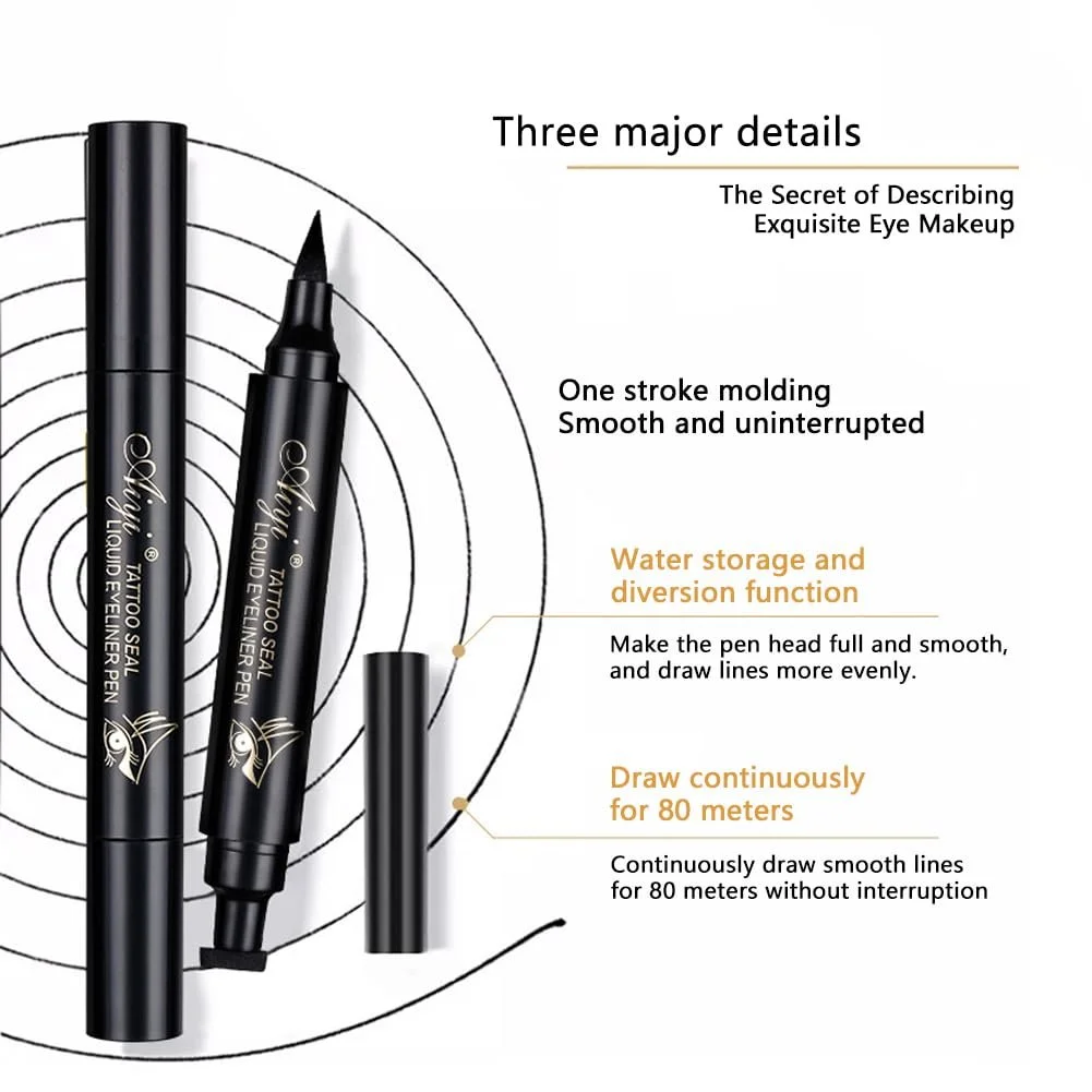 Фломастер-підводка 2 в 1 Чорний Подвійний, фото №3 Фломастер-підводка 2 в 1 Чорний Подвійний, фото №3
