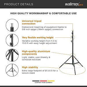 Штатив для студийного света Walimex pro WT-420 Черный цена на synthetic.ua - Фото 1 Штатив для студийного света Walimex pro WT-420 Черный synthetic.ua - Фото 1