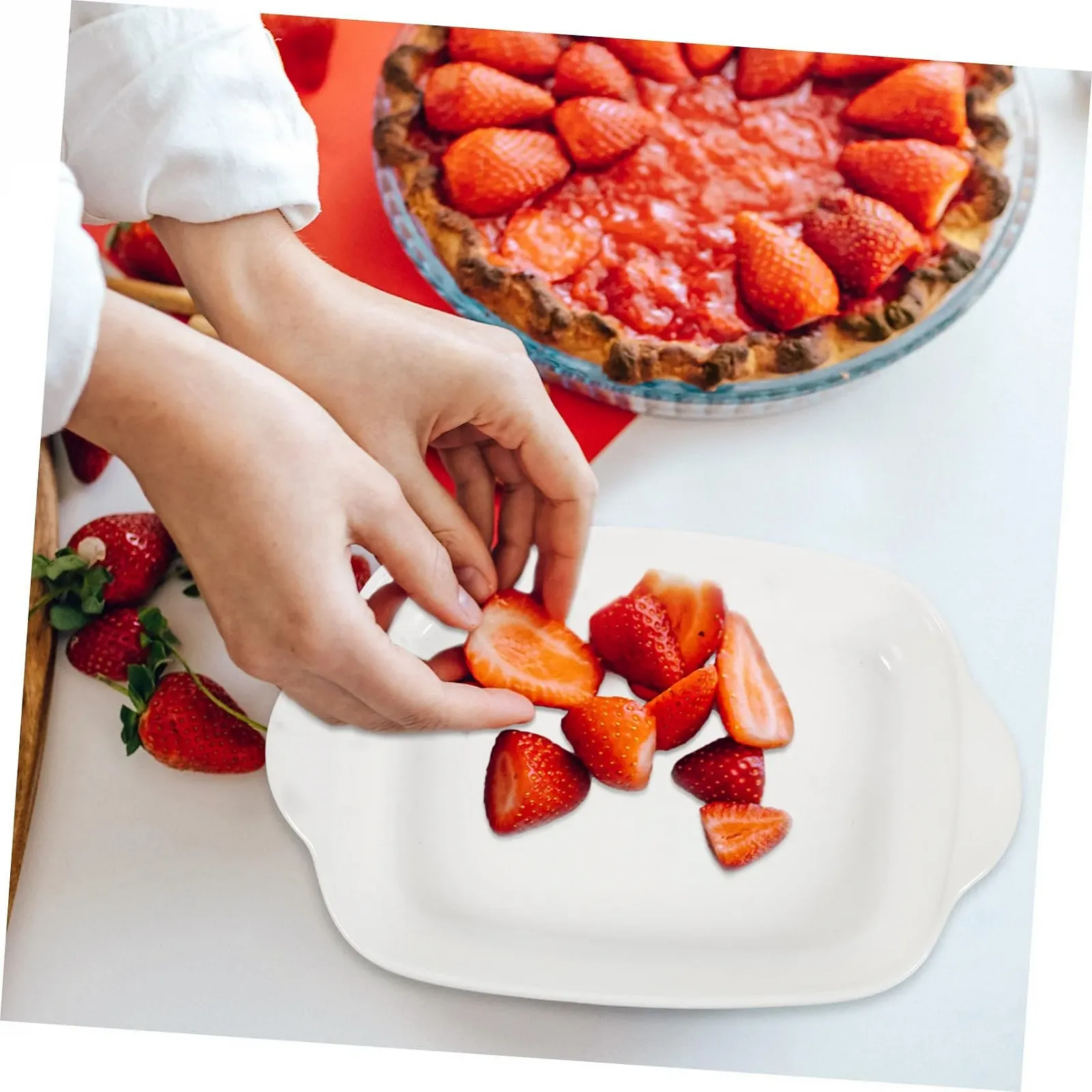 Керамическая форма для запекания NOLITOY с двойной ручкой термостойкая белая, фото №8