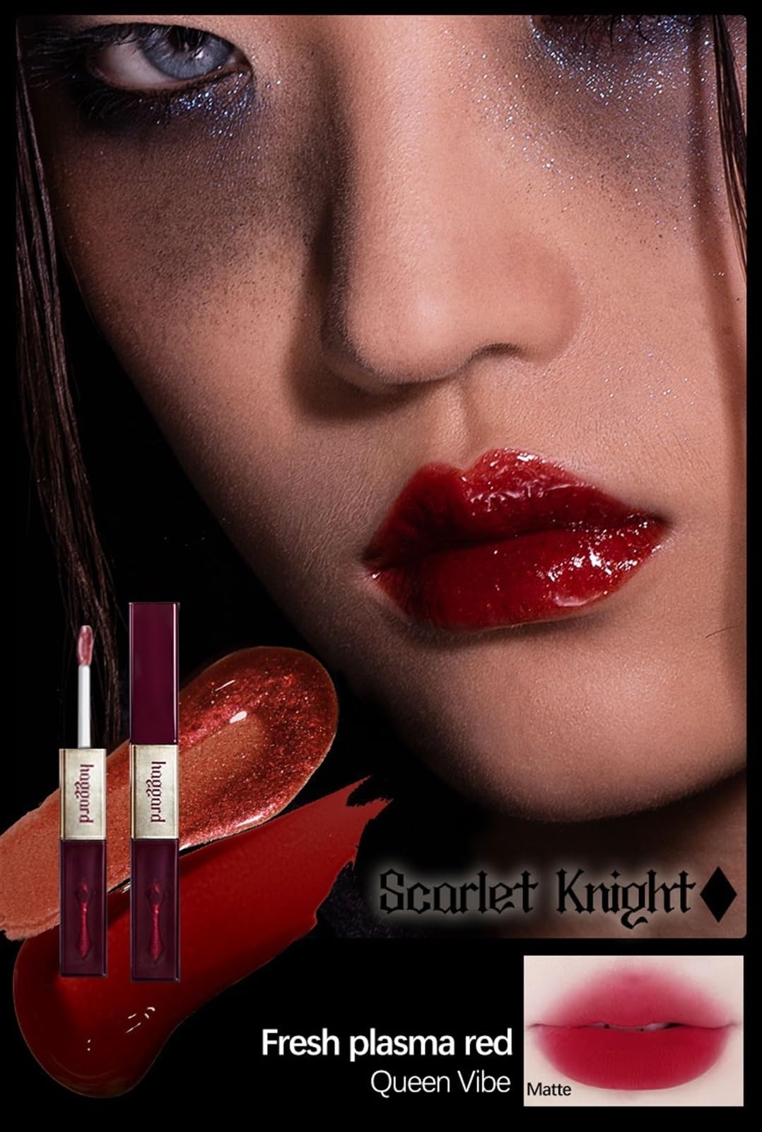 Блеск для губ Haggard Scepter Series двухсторонний стеклянный - экстра-стойкий, супер увлажняющий и с бриллиантовым блеском (5#), фото №3