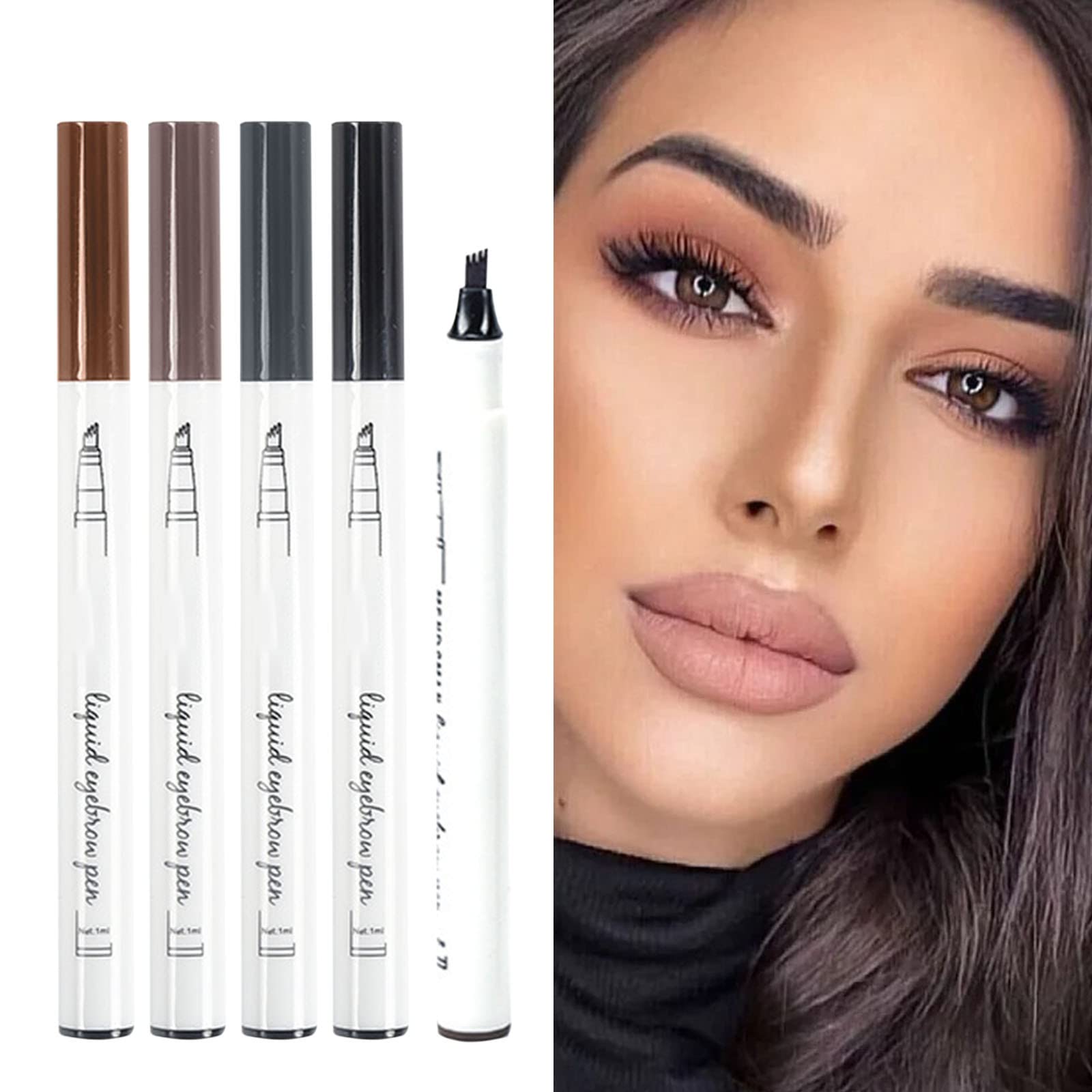 Олівець для брів Organic Мінірозгалужений 3D натуральний світло-коричневий 4 точки (D, один розмір), фото №2