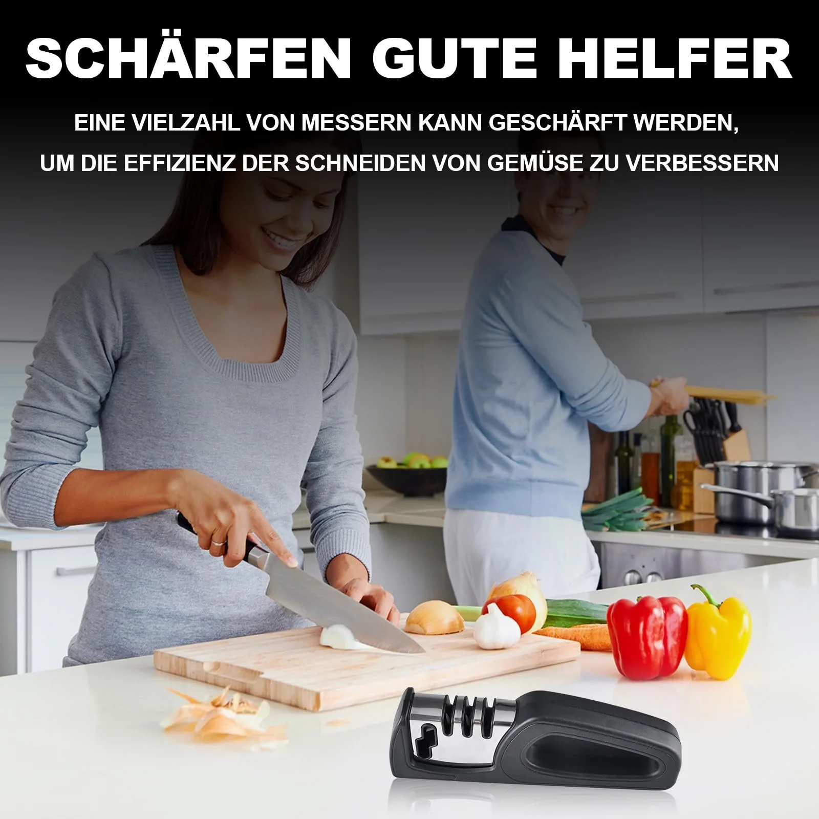 Точилка для ножей и ножниц 4-ступенчатая (вольфрамовая сталь, алмаз, керамика), фото №2