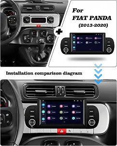 Штатная автомагнитола Hikity для Fiat Panda 2013-2020г / 7" / Сенсорная / 2/64 Гб / Android 13 / Carplay / Android Auto / WiFi / Bluetooth / USB / GPS / USB / DAB+ synthetic.ua - Фото 1