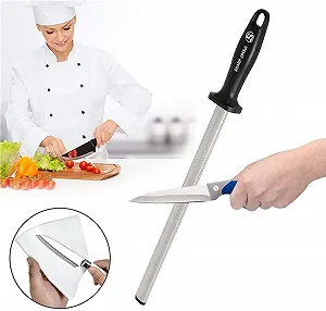 Мусат NC 31 см Алмазний професійний стрижень для заточування Овальний Чорний synthetic.ua - Фото 1