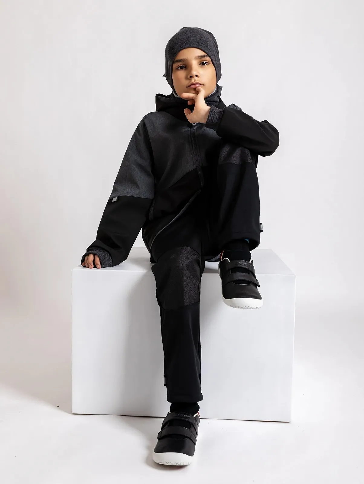 Софтшелл куртка Unuo Street Детская Флисовая Черный, Серый, фото №4 Софтшелл куртка Unuo Street Детская Флисовая Черный, Серый, фото №4