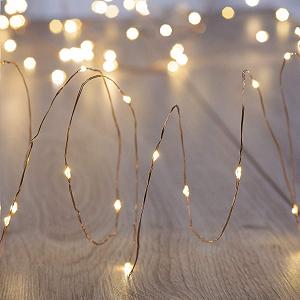 Гірлянда DecoKing 60 LED на мідному дроті 2 шт. з пультом дистанційного керування, теплий білий, статичний, живлення від батарейок - Фото 1