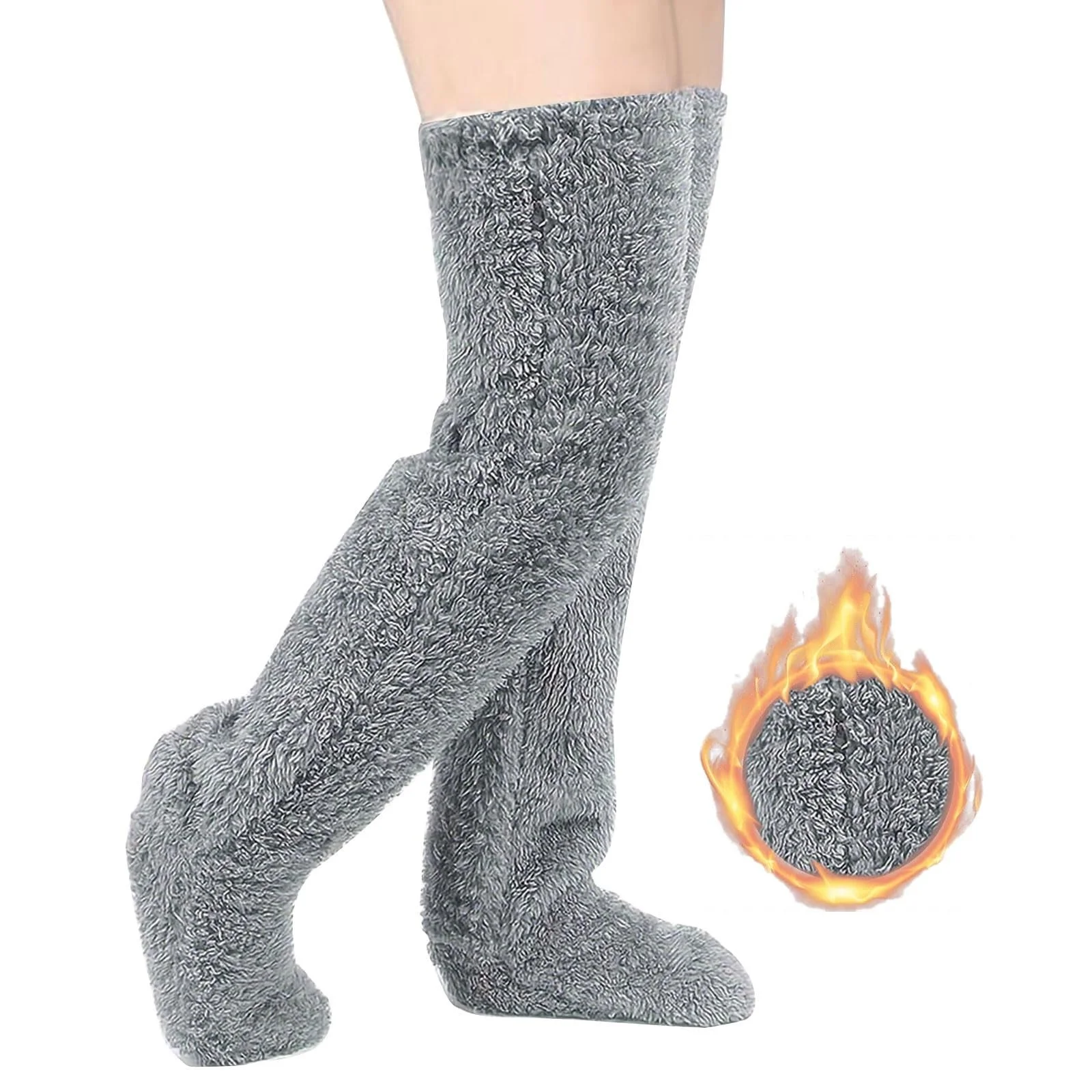 Плюшеві панчохи вище коліна, Пухнасті, Довгі м'які шкарпетки, фото №1