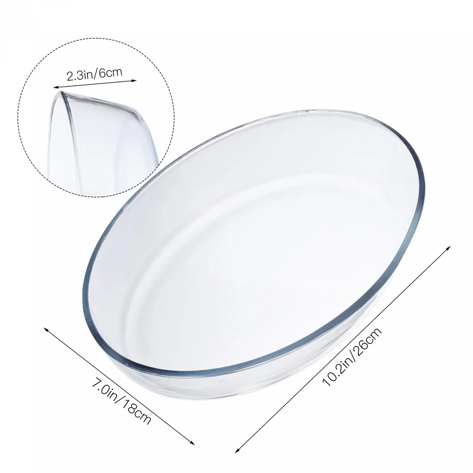 Форма для запікання скляна VICASKY жароміцна із загартованого скла Прозора, фото №2