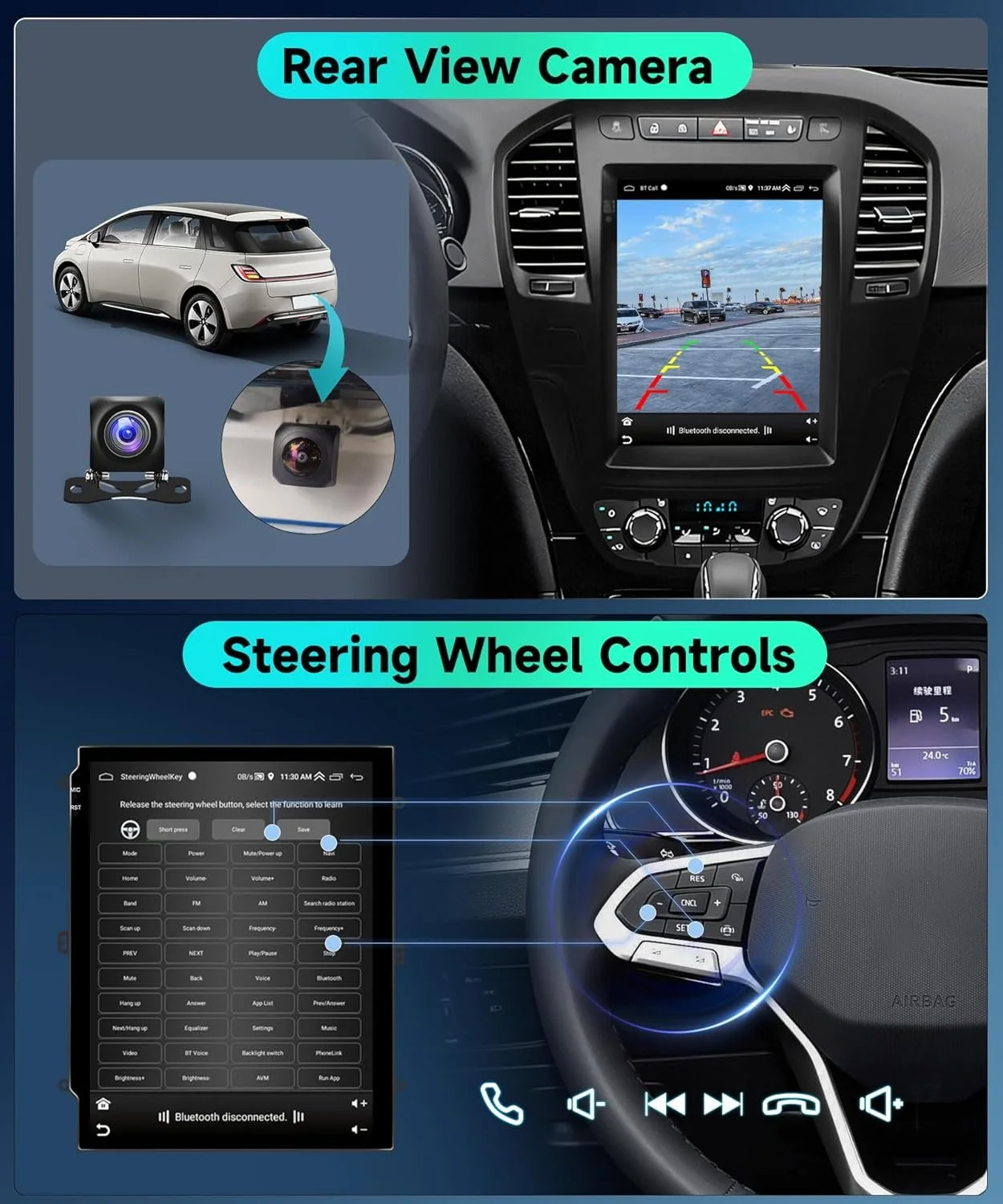 Штатна автомагнітола Podofo для Buick Regal/Opel Insignia 2009-2013 / 9.7" / Сенсорна / 2/32Гб / Android 11 / Apple CarPlay / Android Auto / Bluetooth / WI-FI / GPS / USB, фото №5