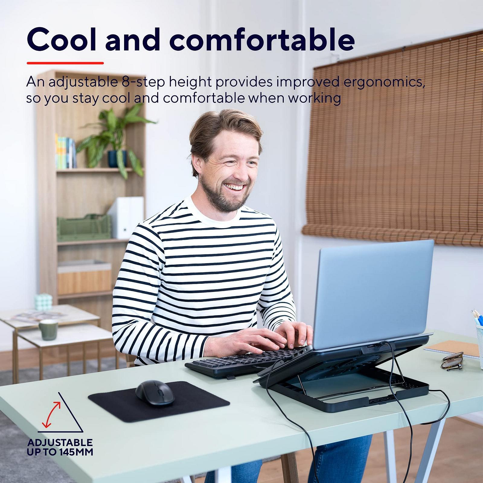 Охолоджувач для ноутбука Trust Exto Підставка для ноутбука регульована висота екологічно чисте виробництво перероблений матеріал, фото №5