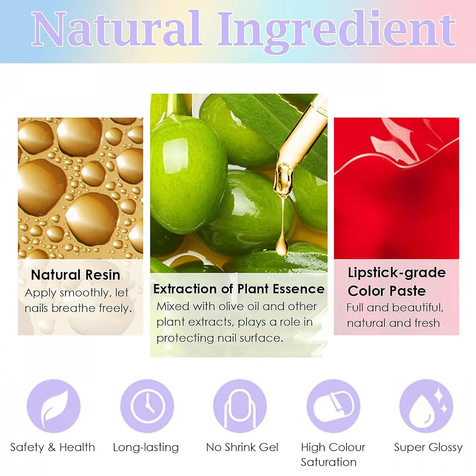 Набор лаков для ногтей MrCuvaryas, 6 цветов, пастельный нюдовый, розовый, голубой, жёлтый, лавандовый, фиолетовый, зелёный, быстросохнущий, нетоксичный, на водной основе, гель-лак для женщин, фото №6