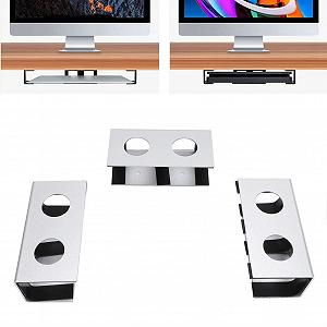 Крепление для ноутбука под стол Металл Алюминиевый сплав Серебристый synthetic.ua - Фото 1