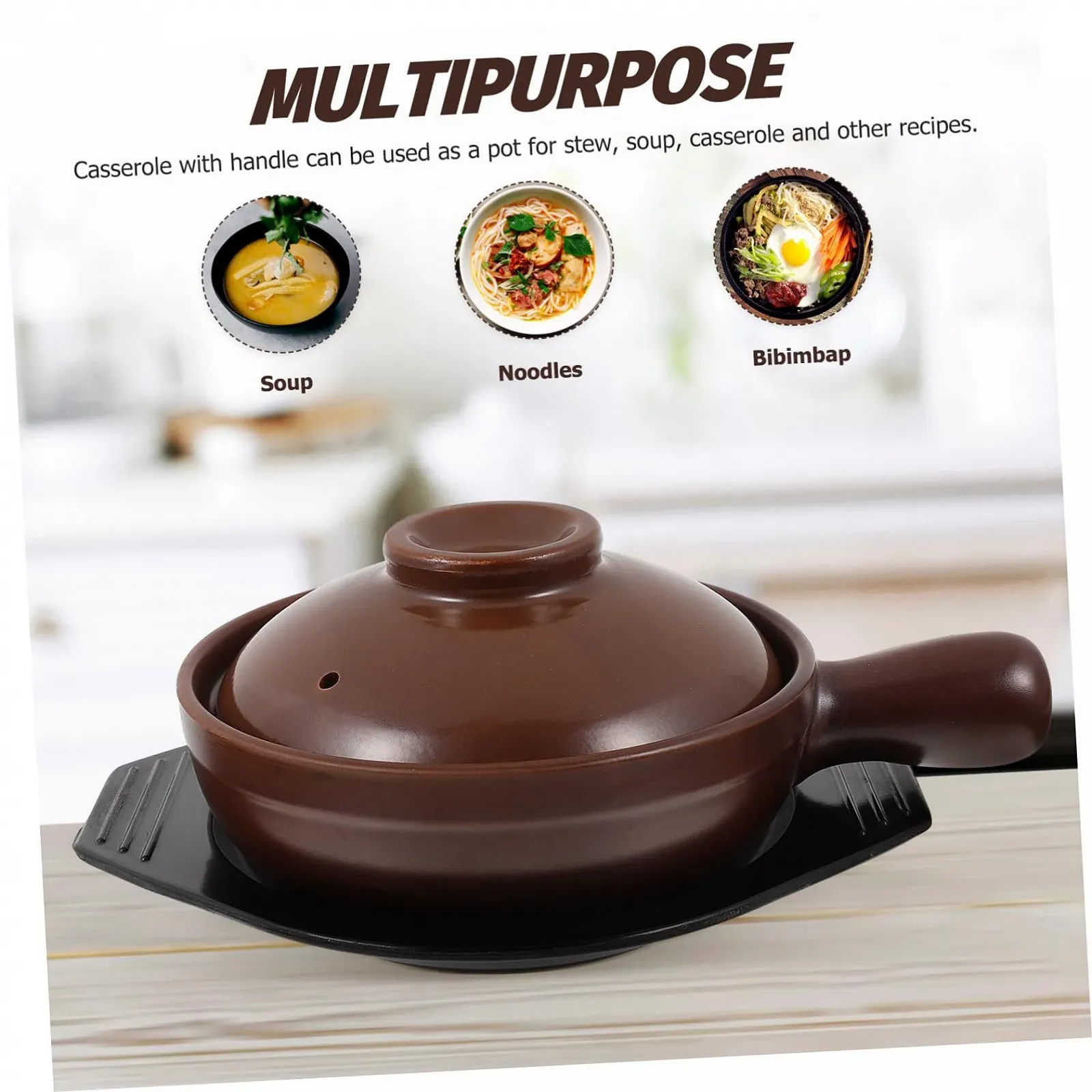 Ківш керамічний з кришкою Термостійкий, фото №3