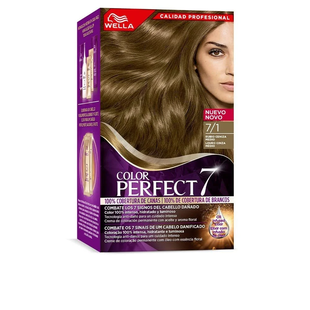 Фарба для волосся Wella Color Perfect Permanent, попелястий блонд, середній, 7/1, фото №1 Фарба для волосся Wella Color Perfect Permanent, попелястий блонд, середній, 7/1, фото №1