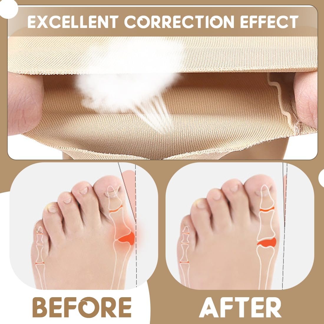 Шкарпетки для корекції Hallux Valgus, 2 шт., роздільник для великого пальця ноги, м’які та дихаючі, фото №3 Шкарпетки для корекції Hallux Valgus, 2 шт., роздільник для великого пальця ноги, м’які та дихаючі, фото №3