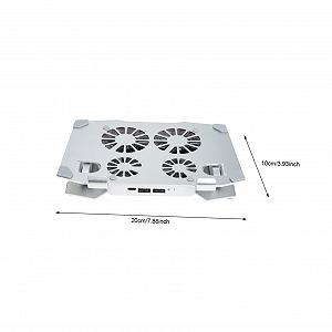 Регулируемая подставка для ноутбука HOMSFOU с низким уровнем шума, охлаждающими вентиляторами, нескользящая подставка с двумя портами USB и USB C. Прочная защитная подставка для ноутбука для офиса и дома synthetic.ua - Фото 1