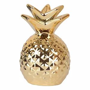 Скарбничка керамічна у формі ананаса Золота 13,5х9 см велика декоративна - Фото 1