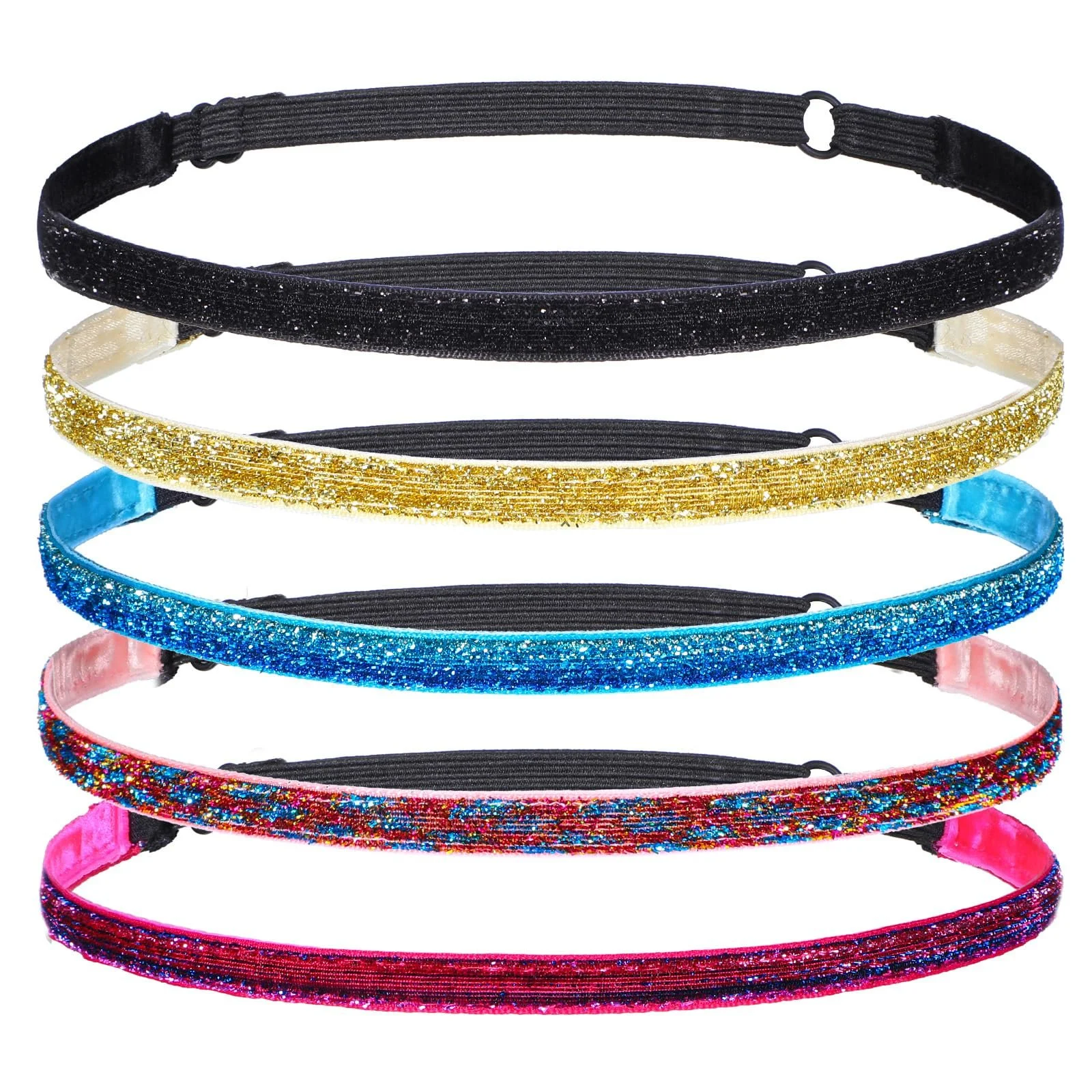 Набір з 5 блискучих пов'язок для волосся, прикрашених стразами, фото №1