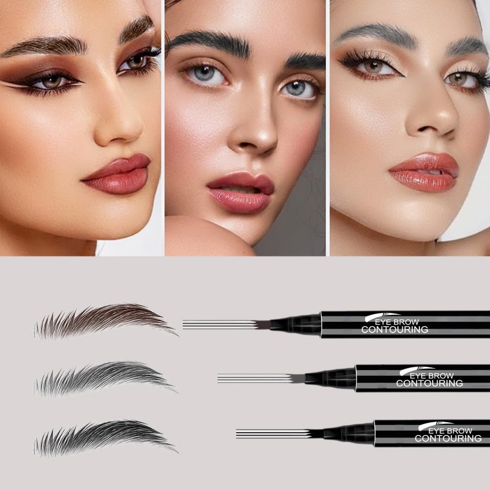 Карандаш для бровей 4-головый Водостойкий долгий 3D Microblading Tatto 4 Fork Tip Brown, фото №5 Карандаш для бровей 4-головый Водостойкий долгий 3D Microblading Tatto 4 Fork Tip Brown, фото №5