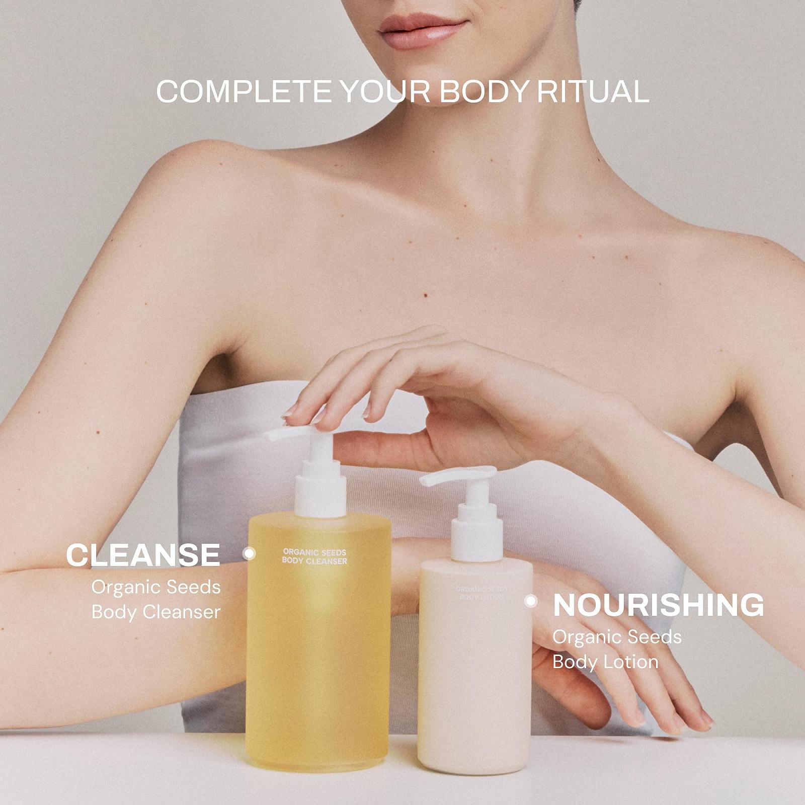 Гель для очищення тіла Whamisa Organic Seeds Relaxing Fermented Postbiotic Anhydrous 490 мл, фото №7