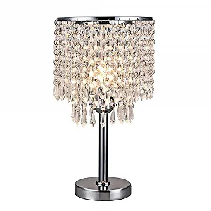 Настільна лампа Crystal Table Lamp E27 кругла основа сучасна декоративна кришталева Прозора - Фото 1