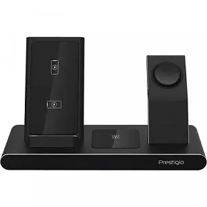 Зарядное устройство Prestigio ReVolt A7 3-in-1 wireless charging station PCS107A_BK synthetic.ua - Фото 1