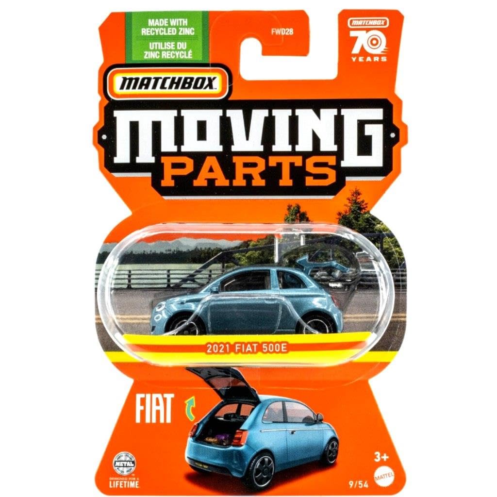 Машинка Matchbox 2021 Fiat 500e, Moving Parts 9/54, фото №1 Машинка Matchbox 2021 Fiat 500e, Moving Parts 9/54, фото №1