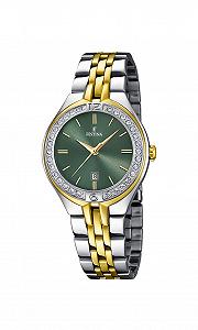 Купить Женские часы Festina Mademoiselle F16868/4, корпус из нержавеющей стали 316L, зеленый, серебристый, золото-зеленый, браслет - Фото 1 Женские часы Festina Mademoiselle F16868/4, корпус из нержавеющей стали 316L, зеленый, серебристый, золото-зеленый, браслет - Фото 1