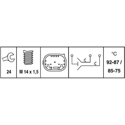 Термовыключатель вентилятора радиатора HELLA 6ZT 007 835-051 для BMW, фото №2 Термовыключатель вентилятора радиатора HELLA 6ZT 007 835-051 для BMW, фото №2