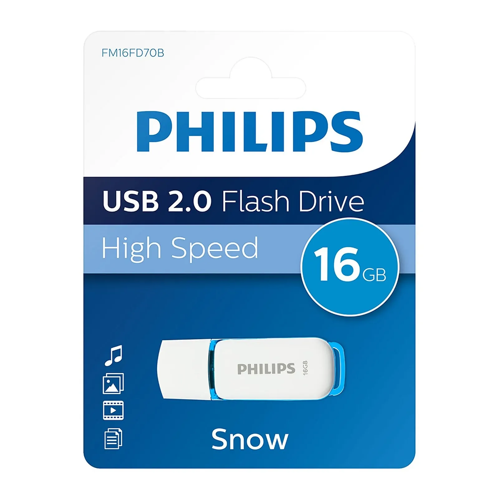 USB Flash Drive Philips Snow 16GB USB 2.0 Blue, фото №2
