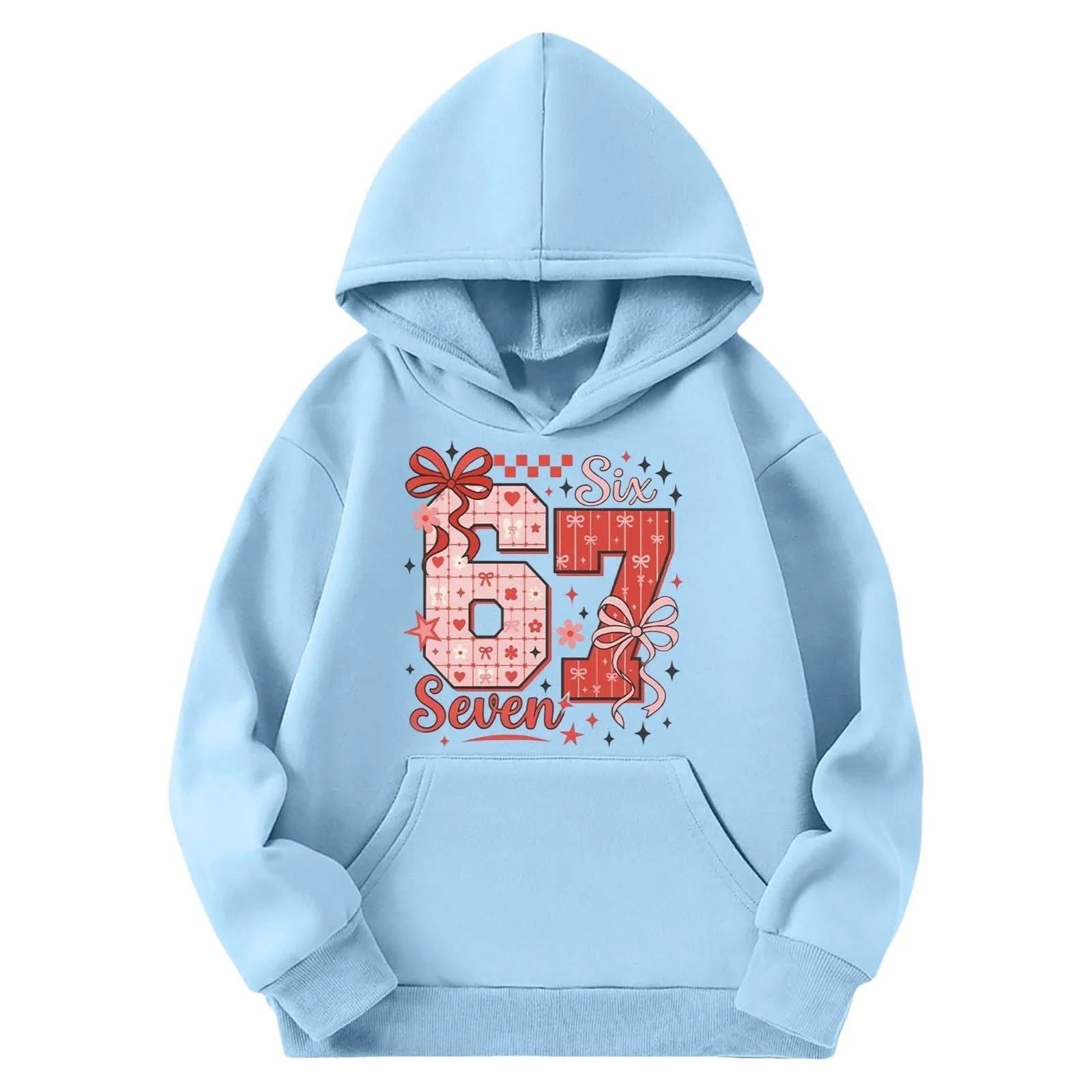 Толстовки с мемом 67, толстовка с длинными рукавами и капюшоном, свитшоты с 67 узорами, удобные, для девочек и мальчиков, уличная одежда, повседневная куртка, фото №2