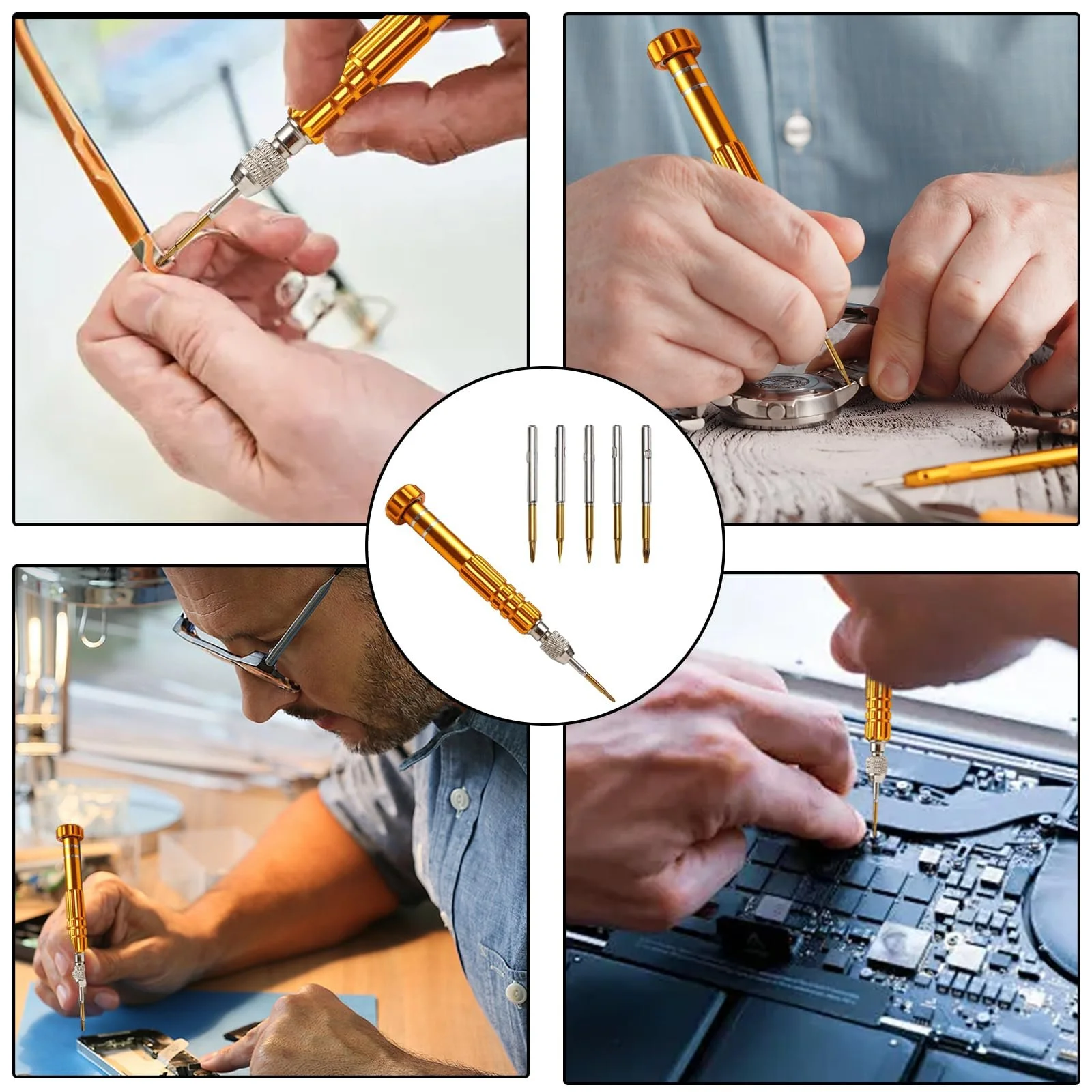 Набір міні-викруток 5 в 1 прецизійний легована сталь 10 см, фото №5