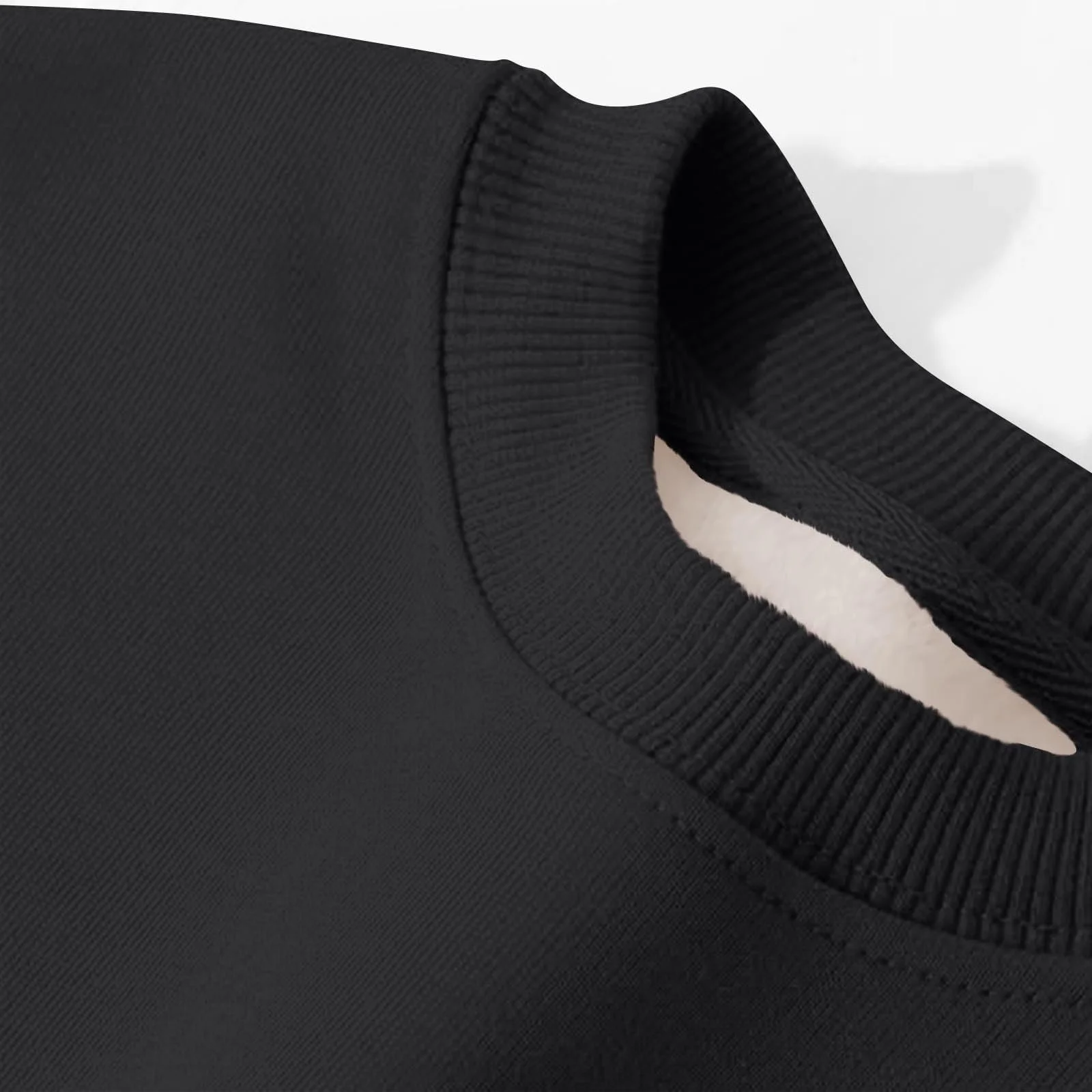 Світшот Generisch однотонний флісовий пуловер для дівчат, великий розмір, з круглим вирізом, спортивний, зручний, з довгими рукавами, бавовняний верх, ребристий поділ, класичний верх, фото №4