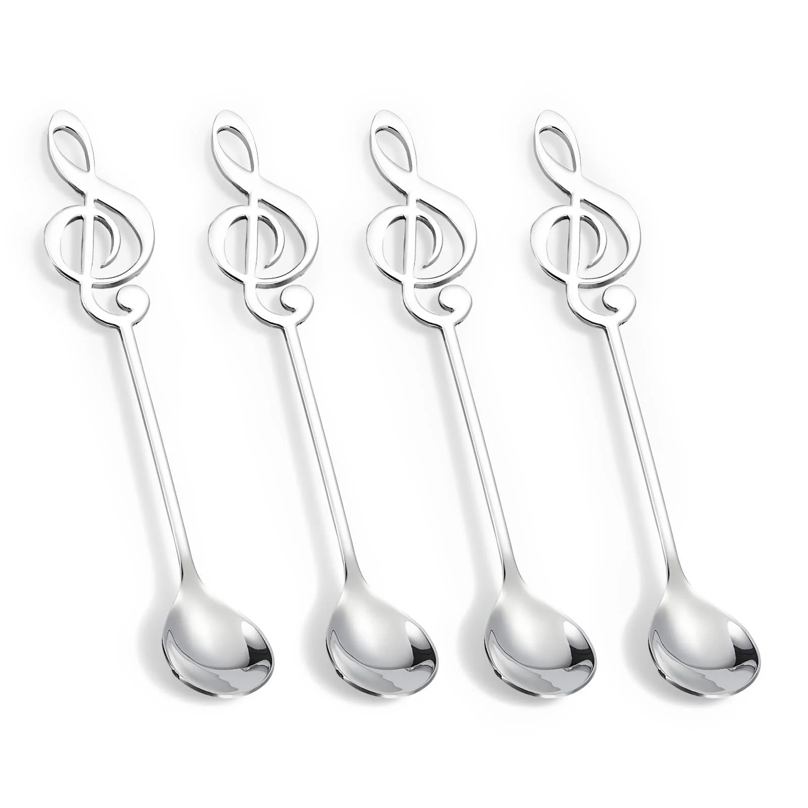 Ложки для кави Набір з 4 шт. Десертна ложка з дизайном музичної ноти, фото №1