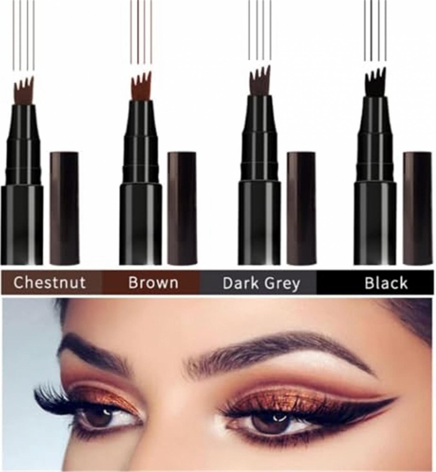 Олівець для брів Roteral 4 Tip Microblade Eyebrow Pen Водостійкий Кавовий, фото №4
