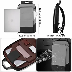 Рюкзак для ноутбука ZINZ Slim & Expandable 17 дюймів антикрадій водонепроникний Grey & Black Edge synthetic.ua - Фото 1