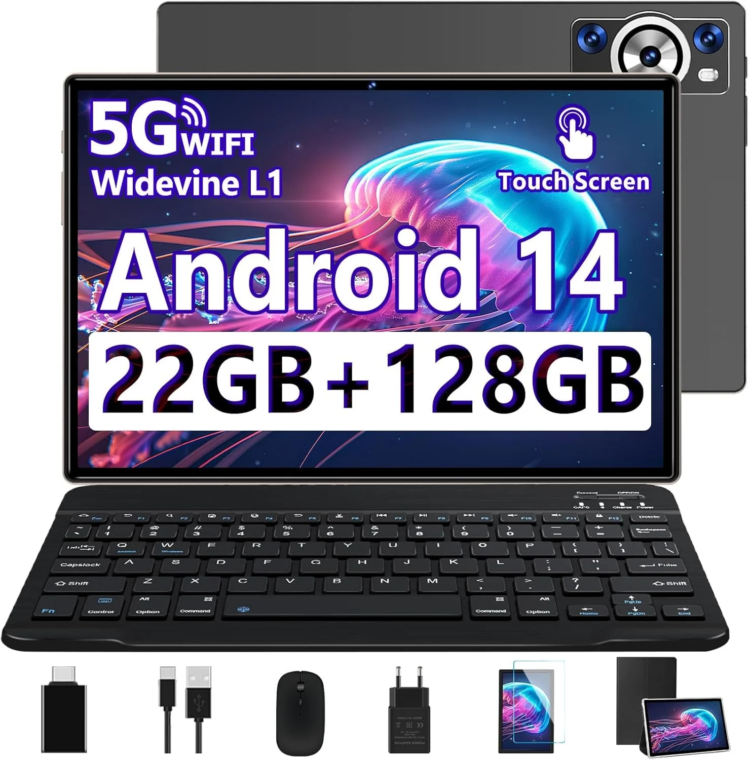 Планшет 10.1" DEERTIME E9 6+16/128Gb Android 14 8000 mAh Черный, фото №1