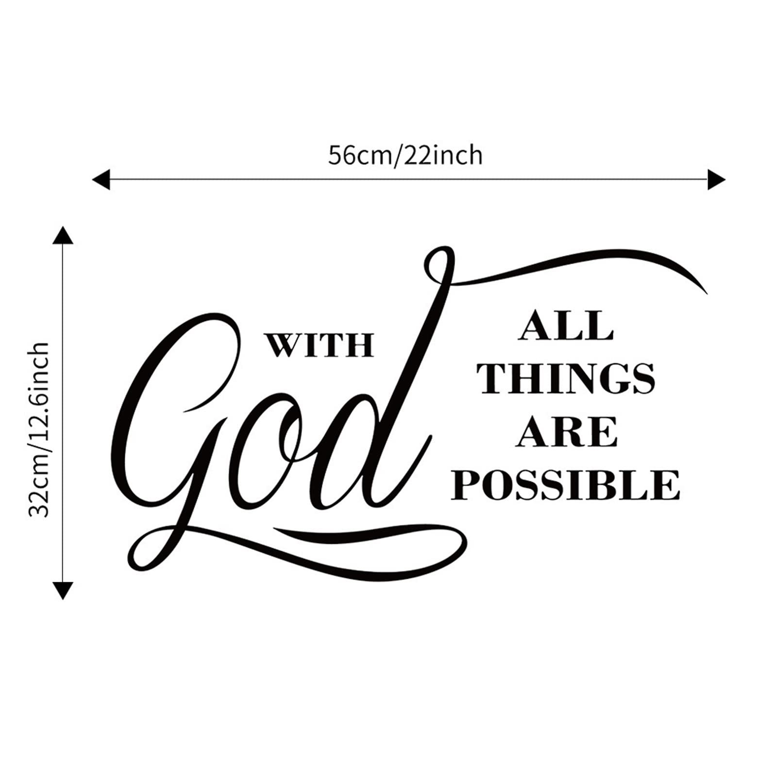 Наклейка на стіну All Things are Possible with God Inspirational Quote Vinyl 1 шт., фото №7 Наклейка на стіну All Things are Possible with God Inspirational Quote Vinyl 1 шт., фото №7
