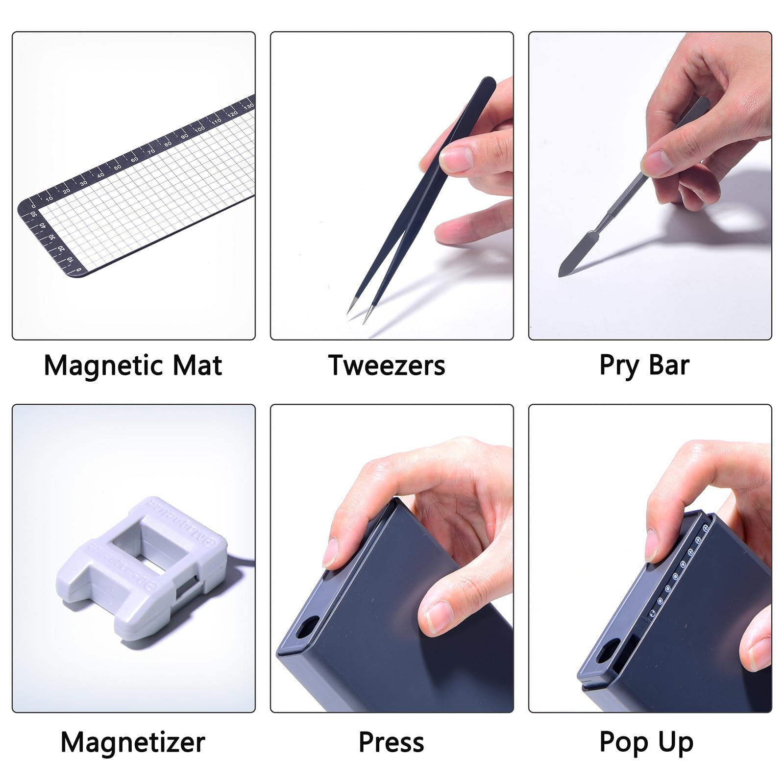 Набір електричних викруток Umelee Mini 68 в 1 з 64 бітами та 4 аксесуарами, 5 швидкостей, 4 світлодіоди, фото №6