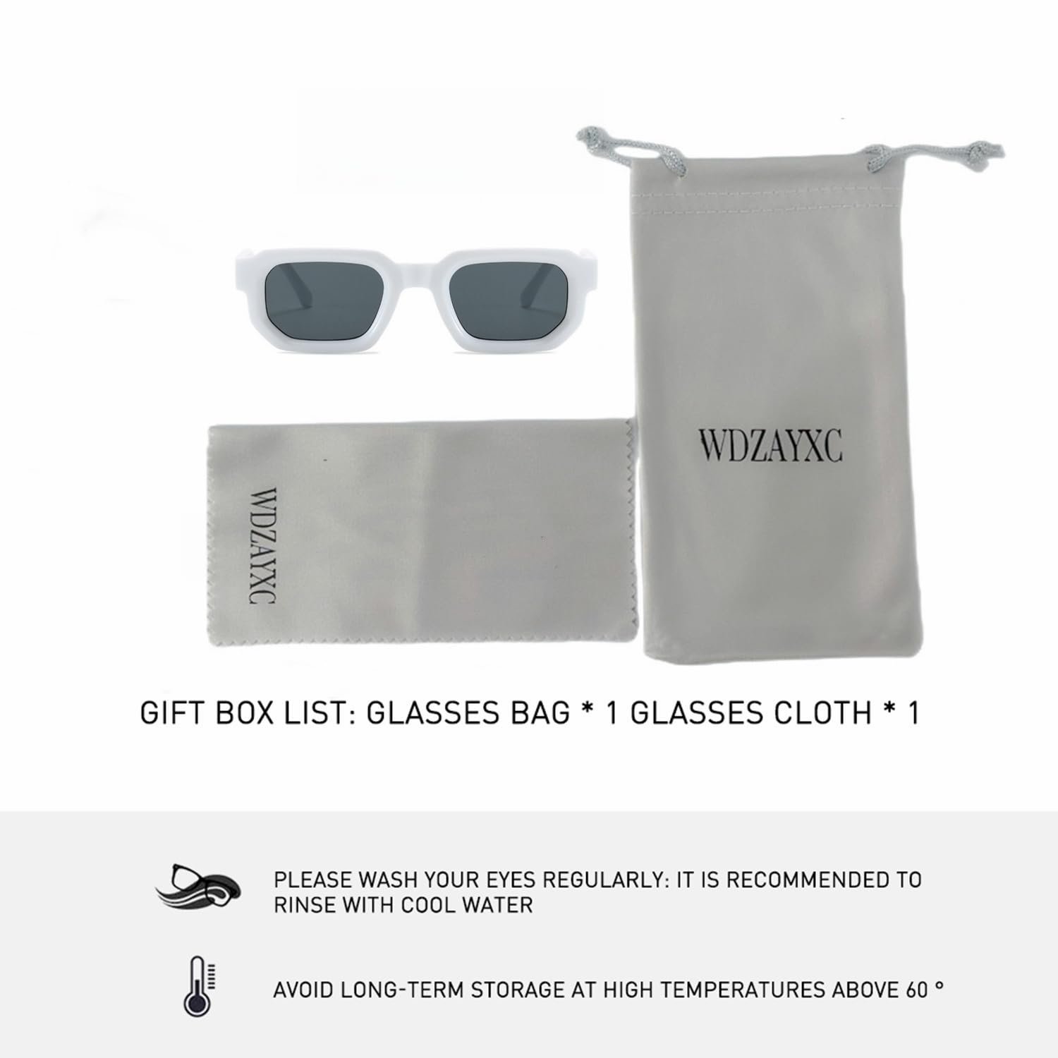 Вінтажні прямокутні сонцезахисні окуляри для жінок та чоловіків WDZAYXC, прямокутні, із захистом UV400, фото №3